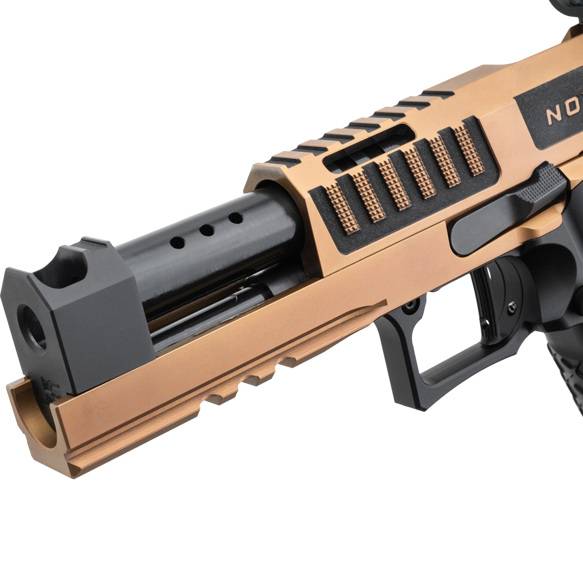 Nox Gentleman Series Bourbon Bronze V6 barrel porting detail