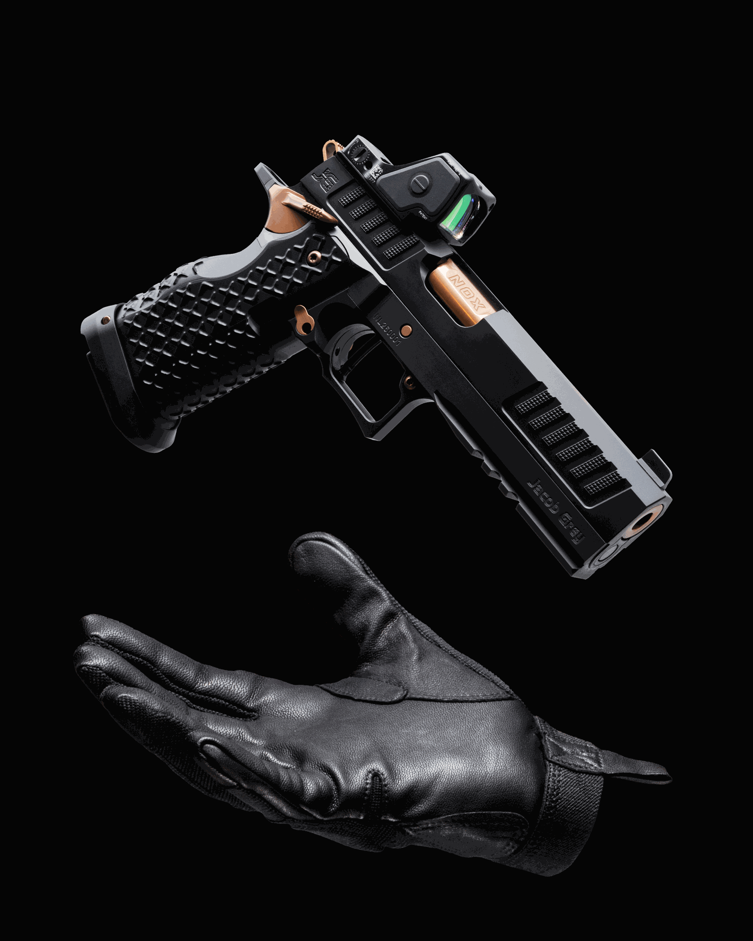 Jacob Grey Nox Limited above a gloved hand