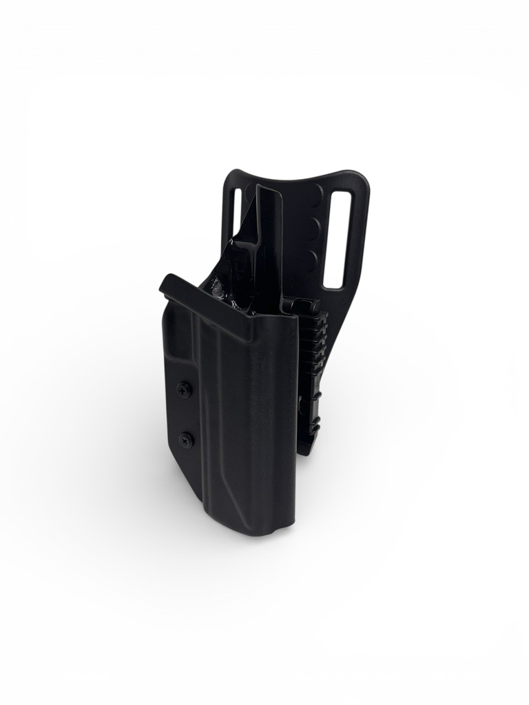 Alpha Omega OWB Holster – Open Top, Black, TRS Belt Mount, Includes QLS Kit