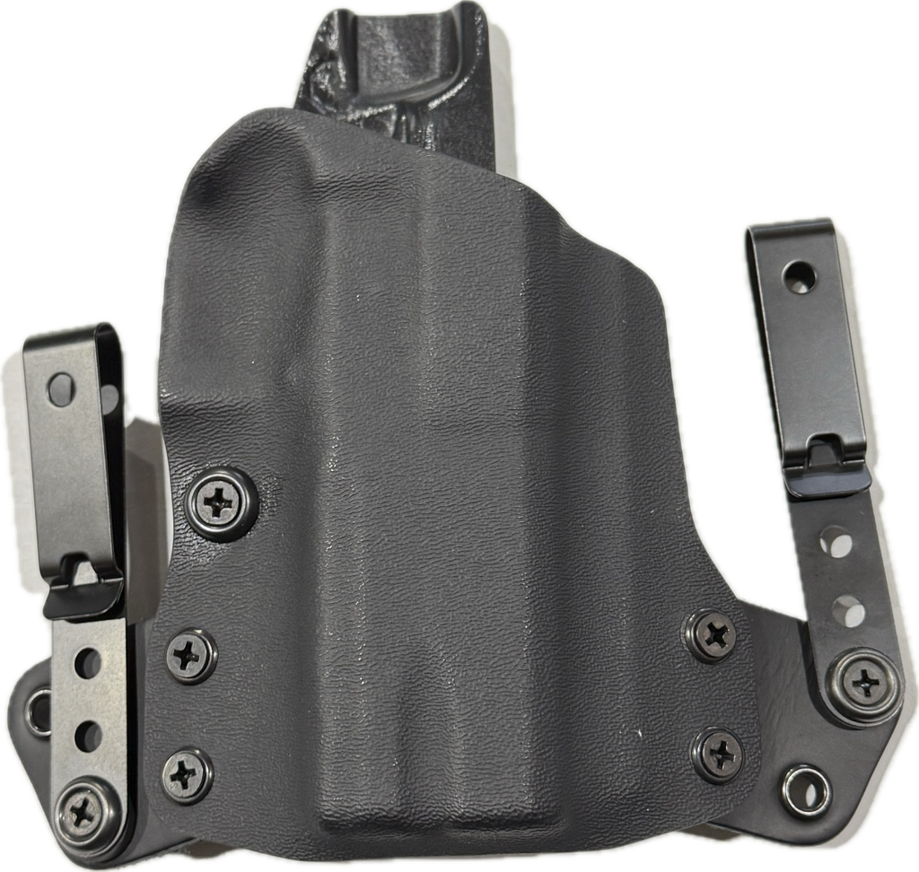 Holster, Adjustable, 1.75" Metal IWB, RH, Optic Cut, Tall Sight, Mini Wing for Jacob Grey TWC Blk, Hex Models-Black