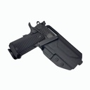 Alpha Omega ARES Open Top OWB Holster – TWC Black / Hex – Right Hand – Black Kydex – TRS + QLS