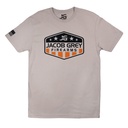 Jacob Grey T-Shirt- American Badge T-Shirt, LT Grey