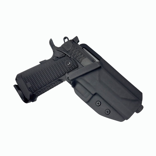 [JGARES] Alpha Omega ARES Open Top OWB Holster – TWC Black / Hex – Right Hand – Black Kydex – TRS + QLS