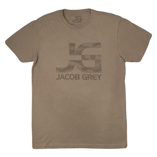 Jacob Grey T-Shirt- Hex Pattern, Warm Grey